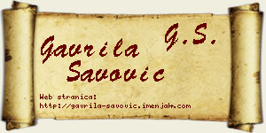 Gavrila Savović vizit kartica
